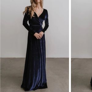 Baltic born Esmeralda navy velvet wrap dress!!